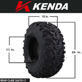 Kenda Bear Claw 24x10-11 Rear Off-Road Tires For ATV, UTV or SXS (2-Pack)